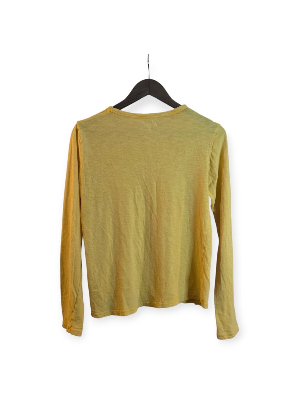 Wonderly Mustard Yellow Slub Knit Long Sleeve Crew Neck Tee Women's Medium - Picture 5 of 6